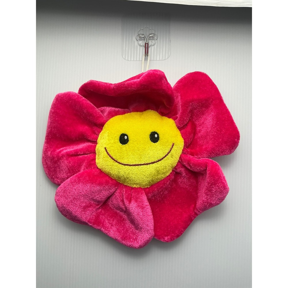 Circus Circus Pink Smiley Face Flower Plush Wall Hanging‎ Souvenir 8 Inch